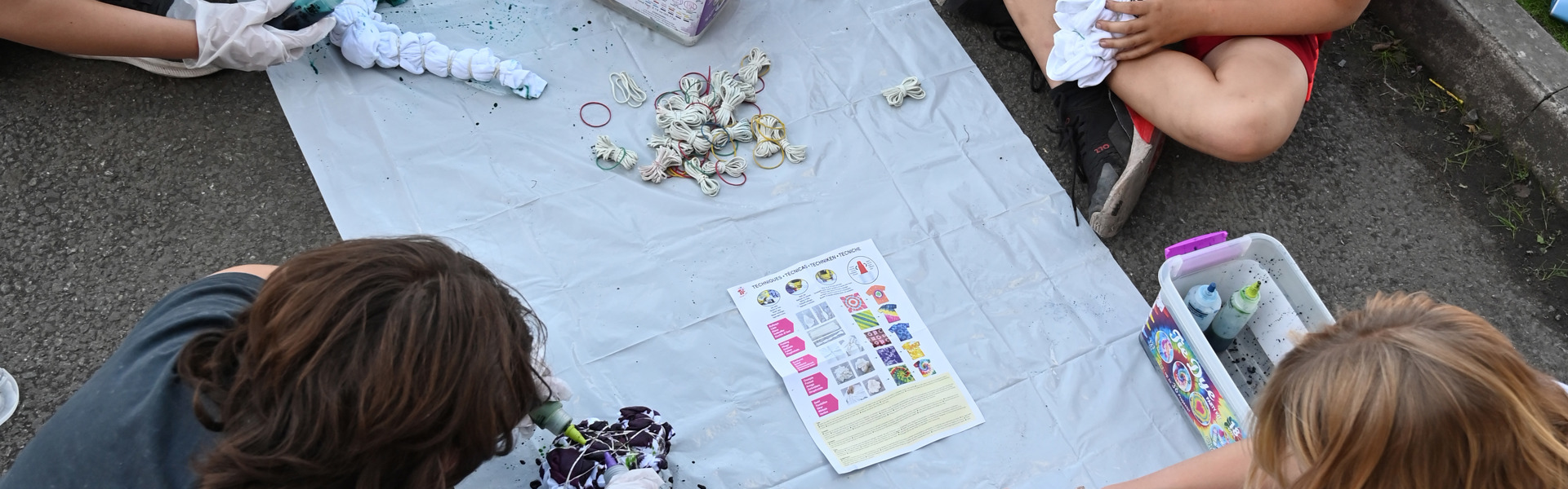 Young People Enjoy Tie Dye Activities At Under The Bridge