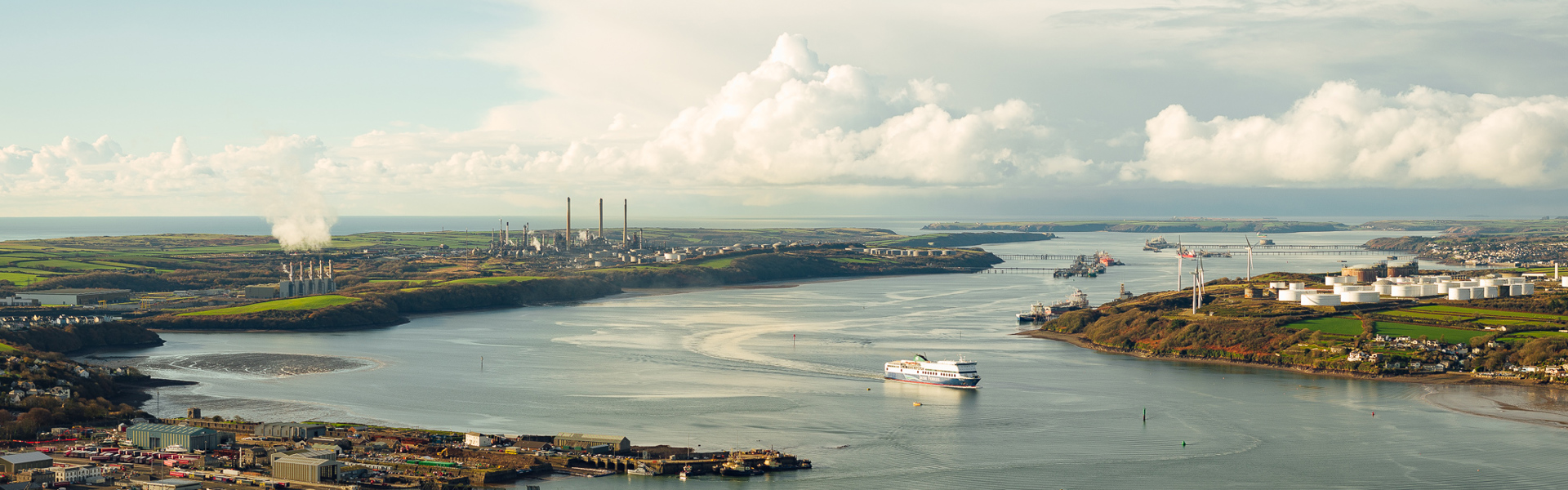 Aerial of the Milford Haven Waterway