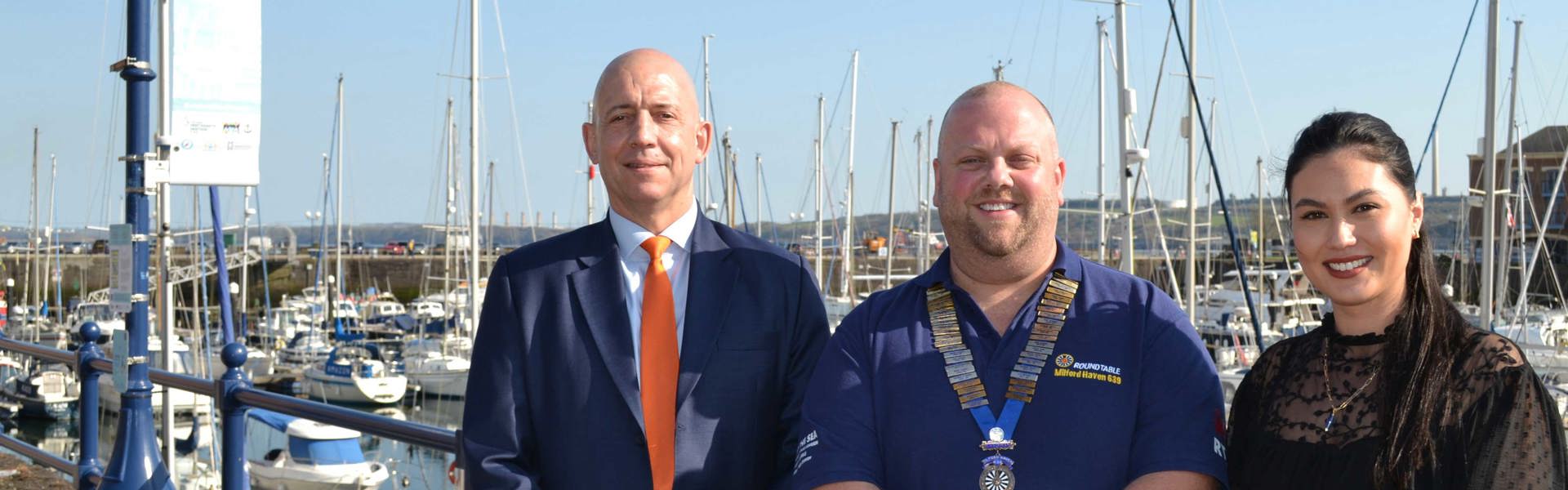 Tom Sawyer, CEO at the Port of Milford Haven, Dan Mills, Chair of the Milford Haven Round Table and Natalie Hunt, Destination Manager for Milford Waterfront.