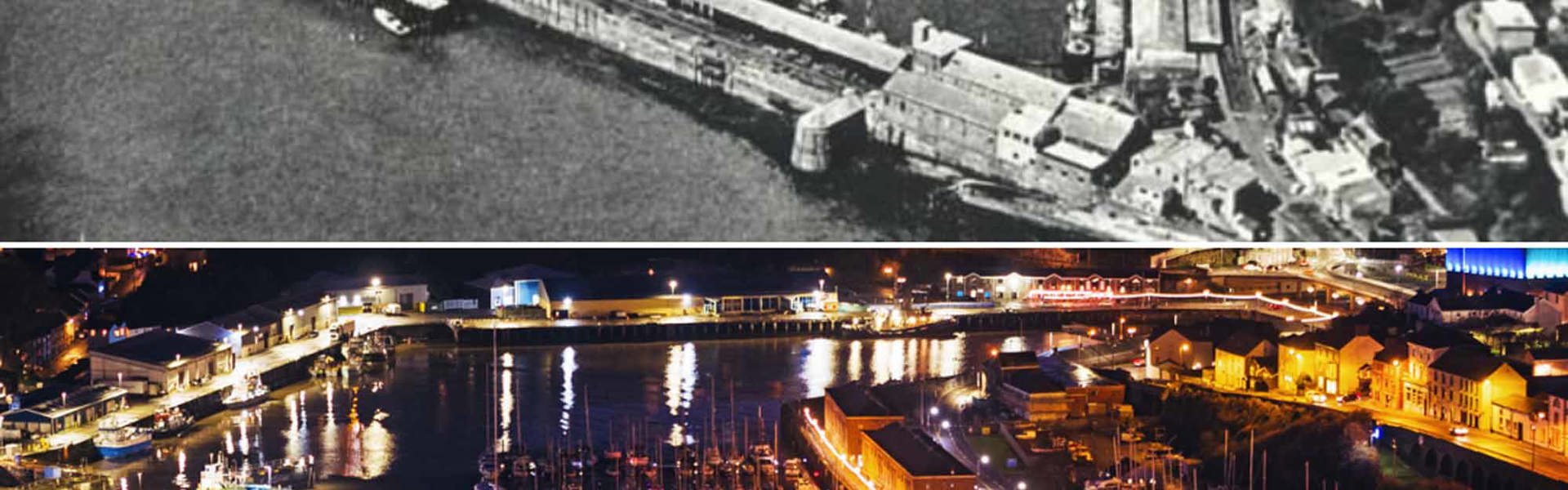 Milford Marina Pre 1991 To Today. Photo Credit Matthew Reynolds (Above), Milford Waterfront (Below).