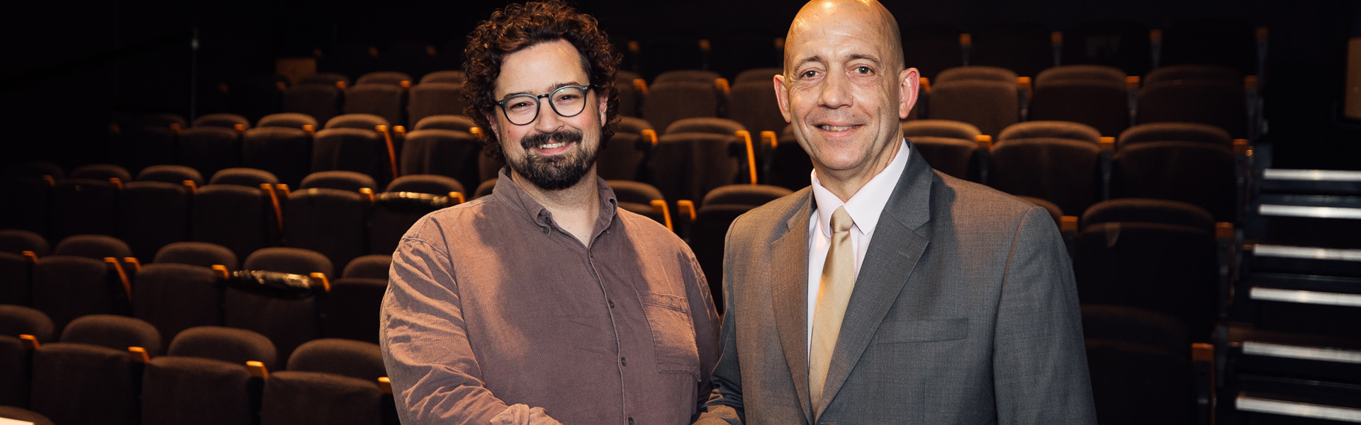 Chief Executive Of The Torch Theatre Ben Lloyd (Left) With CEO Of The Port Of Milford Haven Tom Sawyer (Right).