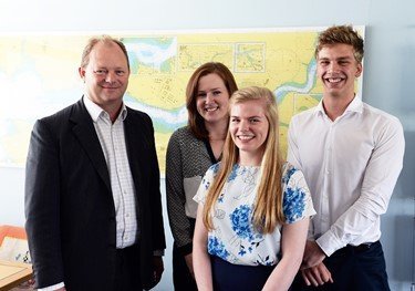 (Left-right) Chief Executive Alec Don with Sian Thomas, Harriet Sleight and Ben Pepper