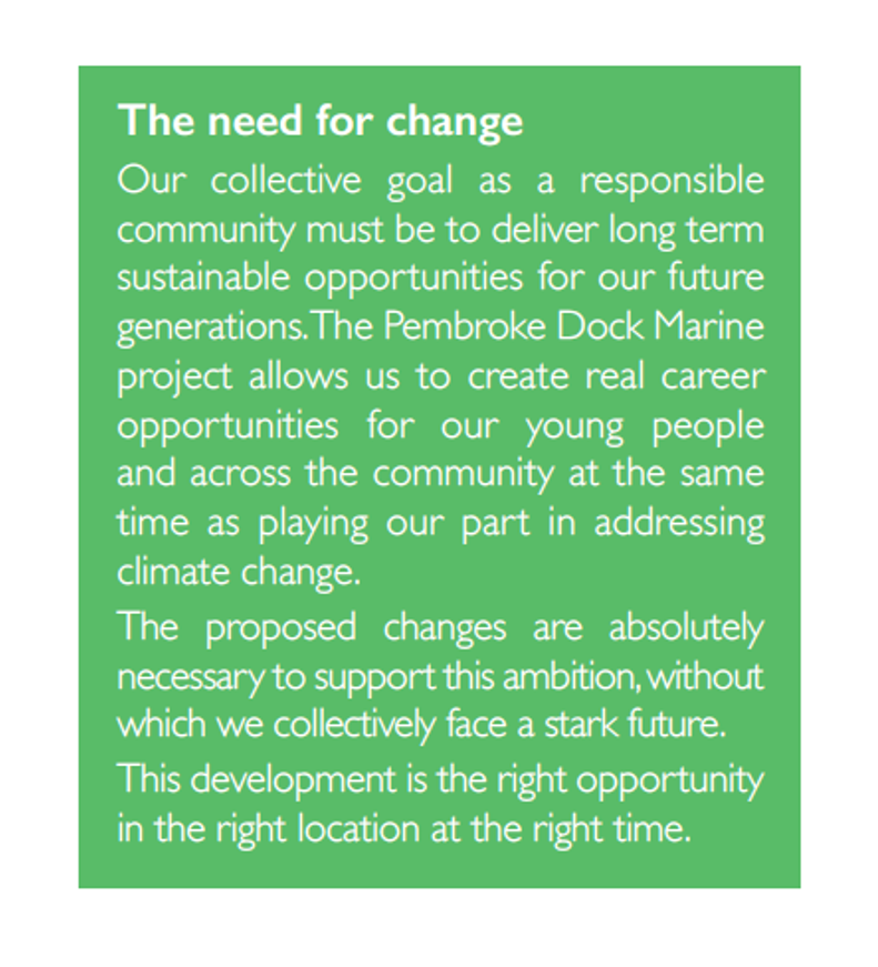 Pembroke Port The need for change